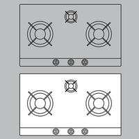 Haut vue le fourneau icône pour maison plan conception. le fourneau icône contour. le fourneau icône contour vecteur