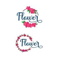 fleur logo conception Fait main vecteur