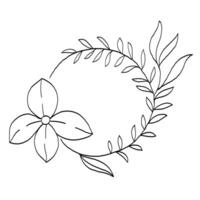 couronne de floral et fleur illustration. vecteur