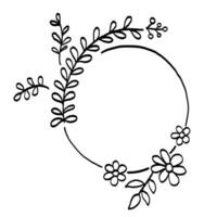 couronne de floral et fleur illustration. vecteur