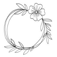 couronne de floral et fleur illustration. vecteur