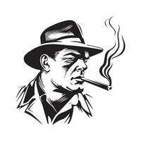 mafia patron image, conception, logo sur blanc Contexte vecteur