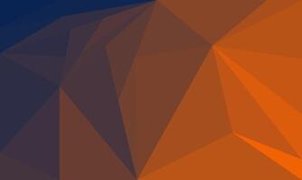 un Orange et bleu Contexte avec Triangles. faible polygone style vecteur