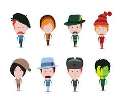 Ensemble d&#39;avatars colorés de personnages vecteur