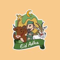 content eid adha illustration dessin animé vecteur