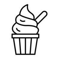 icône de ligne de coupe de crème glacée vecteur