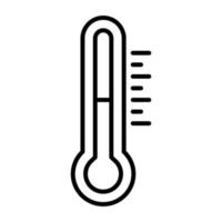 icône de ligne de thermomètre vecteur