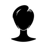 cheveux style femme silhouette, beauté visage fille silhouette logo vecteur