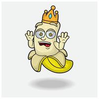 banane mascotte personnage dessin animé avec sous le choc expression. pour marque, étiqueter, emballage et produit. vecteur