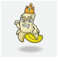 banane mascotte personnage dessin animé avec en colère expression. pour marque, étiqueter, emballage et produit. vecteur