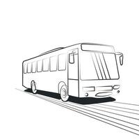 autobus sur route ligne art illustration vecteur