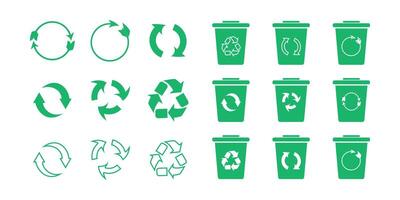 recycler icône et poubelle symbole, recyclage signe, recycler symbole sur blanc Contexte vecteur