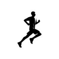 coureur silhouette sport activité icône signe ou symbole. athlète logo. athlétique des sports. le jogging ou sprint gars. marathon course. la vitesse concept. coureur figure vecteur