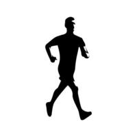 coureur silhouette sport activité icône signe ou symbole. athlète logo. athlétique des sports. le jogging ou sprint gars. marathon course. la vitesse concept. coureur figure vecteur