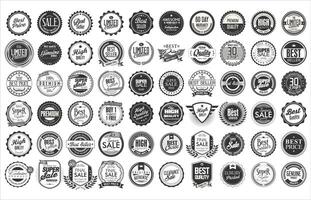 rétro ancien badges et Étiquettes collection illustration vecteur