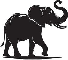 l'éléphant illustration noir silhouette isolé sur blanc Contexte vecteur