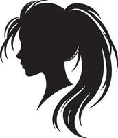 illustration icône de femme tête silhouette vecteur