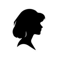 cheveux style femme silhouette, beauté visage fille silhouette logo vecteur