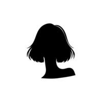 cheveux style femme silhouette, beauté visage fille silhouette logo vecteur