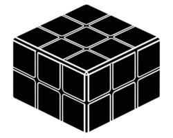 math cube ligne icône sur blanc Contexte vecteur