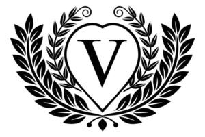 feuille lettre v logo icône modèle conception vecteur