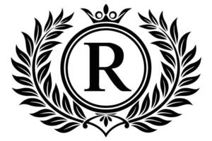 feuille lettre r logo icône modèle conception vecteur