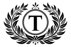 feuille lettre t logo icône modèle conception vecteur