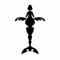 tribal baleine logo. tatouage conception. pochoir décalque illustration. vecteur