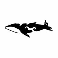 tribal baleine logo. tatouage conception. pochoir décalque illustration. vecteur