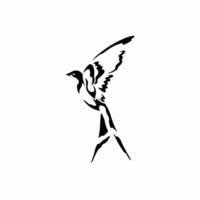 oiseau symbole logo. tatouage conception. pochoir illustration vecteur