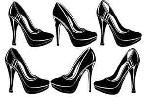 haute talons femmes mode des chaussures silhouette vecteur