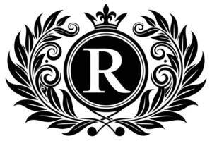 feuille lettre r logo icône modèle conception vecteur