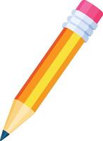 tranchant Jaune crayon avec rose la gomme vecteur