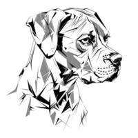 chien abstrait noir et blanc illustration vecteur