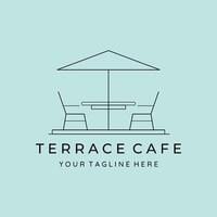 terrasse café logo illustration conception vecteur