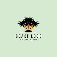 plage ancien rétro minimaliste logo illustration conception vecteur
