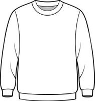 modèle blanc sweat-shirt maquette, illustration plat conception contour vecteur