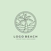 plage ligne art logo symbole illustration conception vecteur