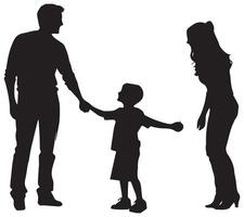 silhouette de famille sur blanc Contexte. symbole de mère, père, fils, fille vecteur