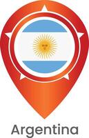 illustration de drapeau de Argentine avec épingle conception vecteur