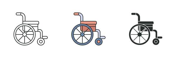 fauteuil roulant icône. médical ou soins de santé thème symbole illustration isolé sur blanc Contexte vecteur