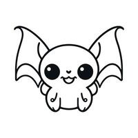 chauve souris noir et blanc dessin animé personnage conception collection. blanc Contexte. animaux domestiques, animaux. vecteur