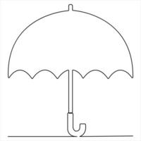 continu Célibataire ligne parapluie pluie temps art dessin style illustration vecteur