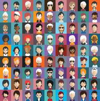 Ensemble d&#39;avatars colorés de personnages vecteur