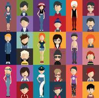 Ensemble d&#39;avatars colorés de personnages vecteur