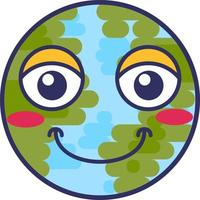 planète monde souriant avec vecteur emoji poussin rose