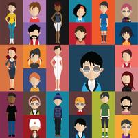 Ensemble d&#39;avatars colorés de personnages vecteur