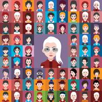 Ensemble d&#39;avatars colorés de personnages vecteur