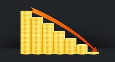 baisse du concept de vecteur de revenu avec des pièces