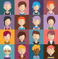 Ensemble d&#39;avatars colorés de personnages vecteur